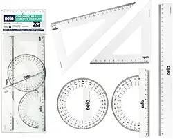 Conjunto Para Desenho 1 Grau 1 E 2 Grau C/05 Pecas Flexivel - Blister com 1 Unidade, Dello, 8700H.0050, Multicor