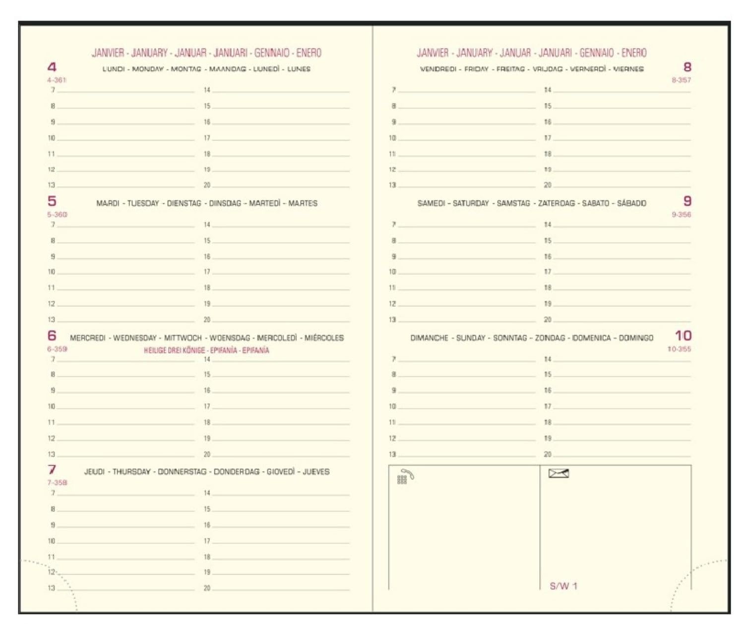Exacompta Internal Refill for Eurotime 16 Diary, Jan to Dec 2018