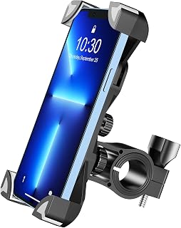 Bike Phone Mount, Anti-Shake Motorcycle Phone Mount, WOCBUY 360° Rotation Universal Bicycle Phone Holder Compatible with 14 Pro Max/14 Plus/13/12/11, Samsung S22/Note 20 and More 4.5"-7.0" Cellphones