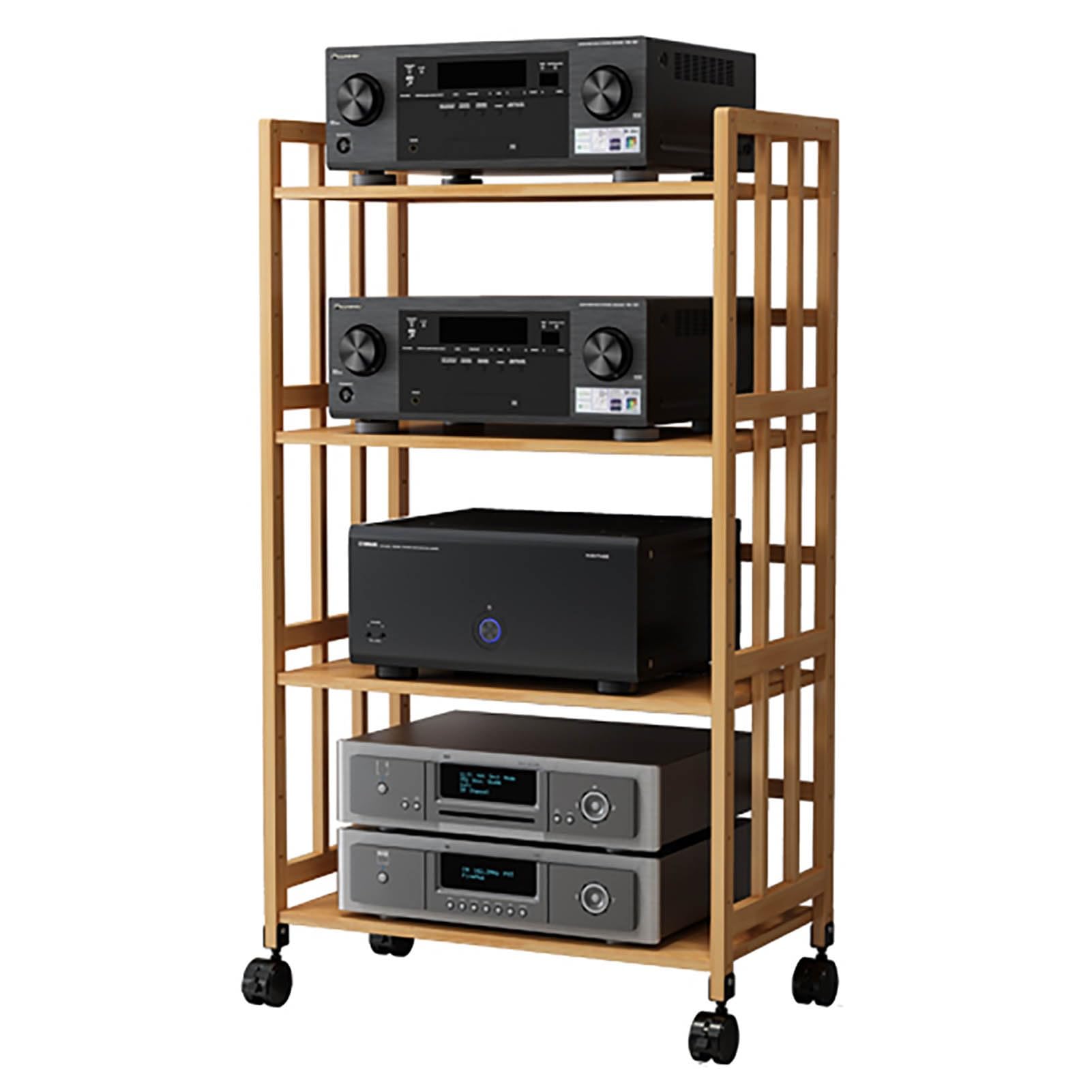 Étagère mobile pour composants audio vidéo - Meuble hifi 2 niveaux