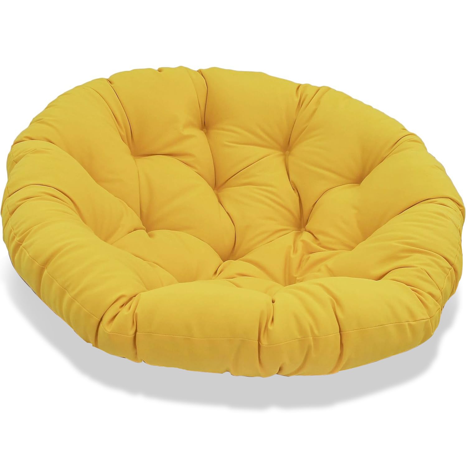 Cuscino rotondo per sedia da giardino, 120 cm, spesso, in tinta unita, per poltrone e sedie a pavimento in rattan, accessorio da giardino giallo per comfort e stile