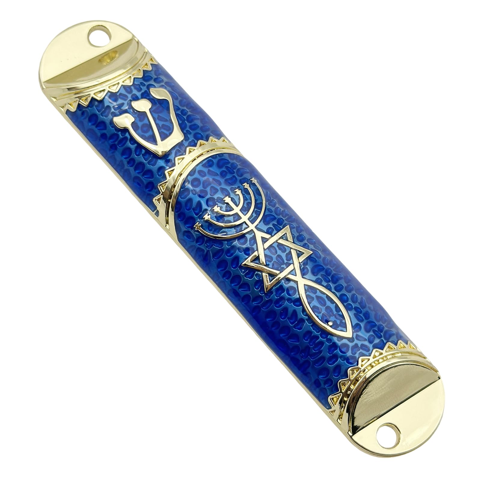 APGLSXY Metal Mezuzah for Door Jewishes Door Mezuzah Case Messianic Seal Holy Lands Mezuzahs Case House Warming Blessing Gift Metal for