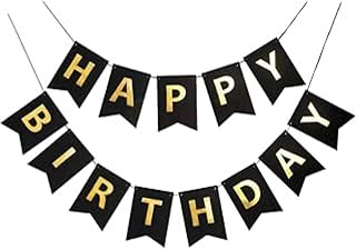 Party Boomers Happy Birthday Banner (Black)