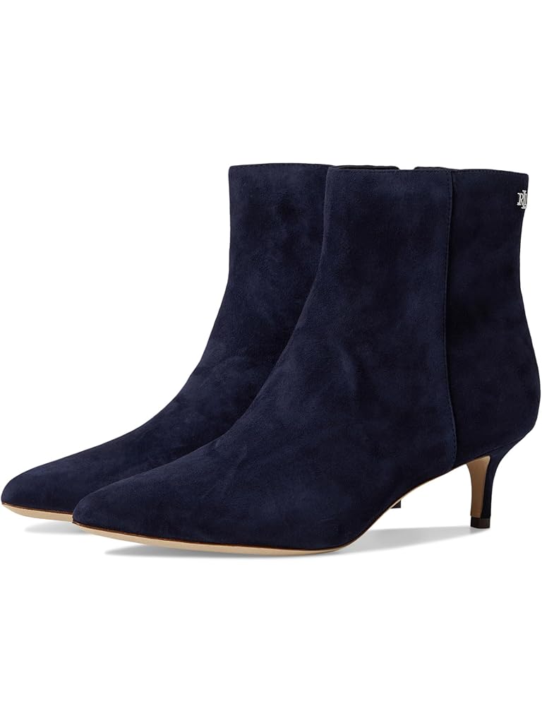 Black Lauren Ralph Lauren McKay Suede Bootie Heel