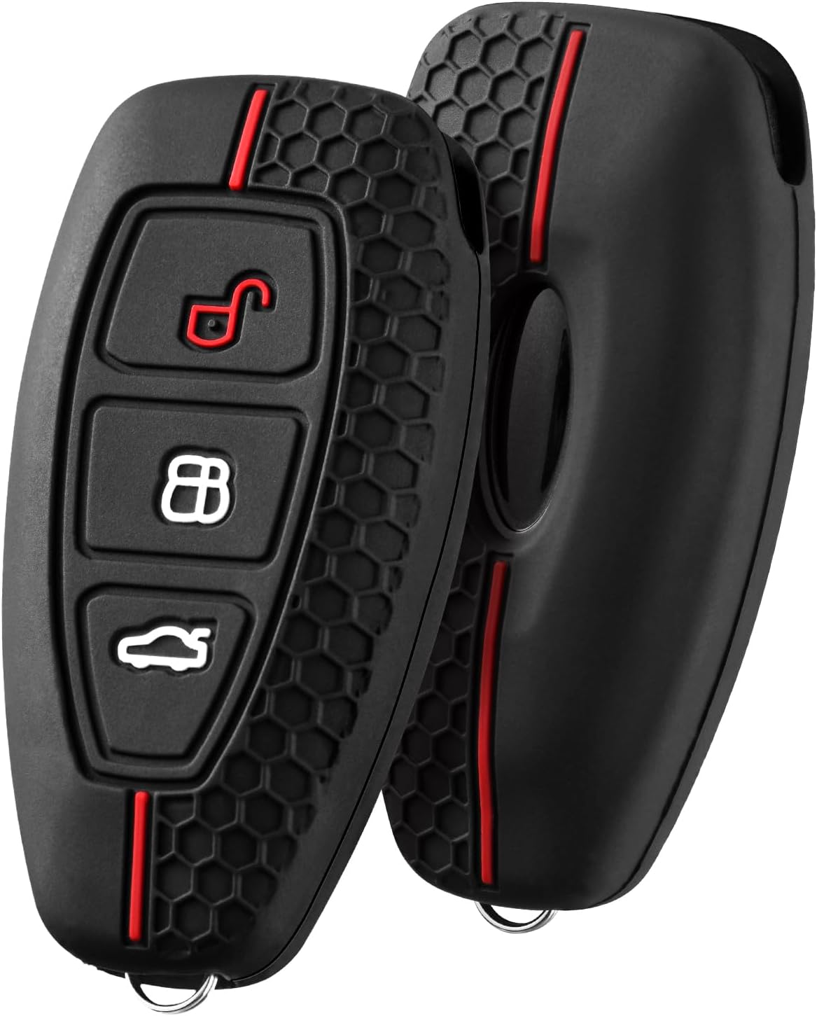 Silikon Schlüsselhülle LA - Grau-Schwarz Für Jaguar & Land Rover