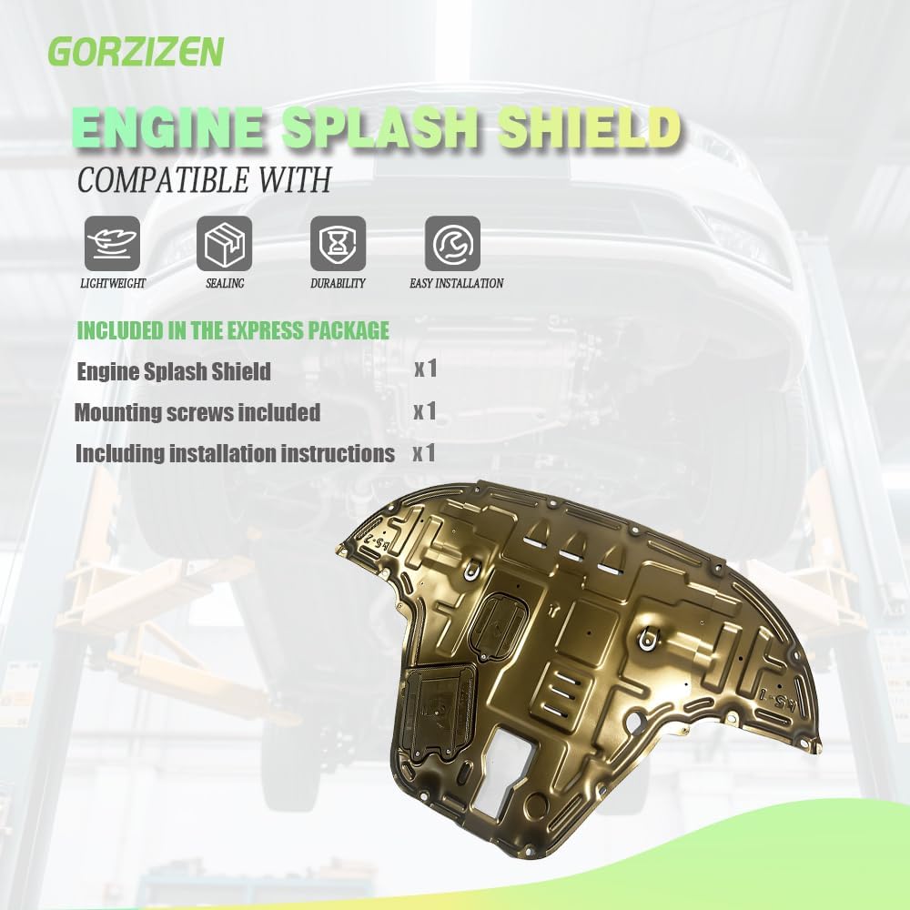 Aluminum-Magnesium Alloy Engine Splash Shield Fit for KIA K5 2021 2022 2023 2024 2025 Heavy Duty Front Skid Plate for Radiator, Engine & Transmission w/Screw Hardware,Service Holes & Vent Design