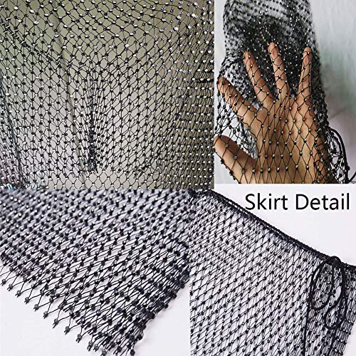 Mini saia de praia feminina transparente sem mangas para natação, Preto, One Size