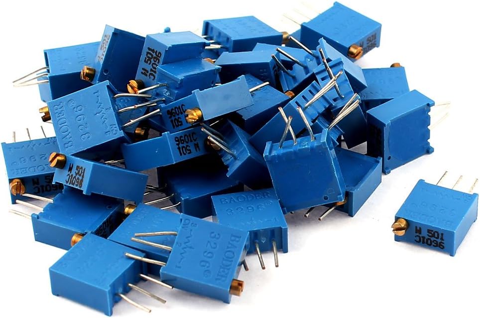 Potentiometer Trimmer Fixed Resistors Trim Variable Resistor 3296W-501 500 Single Resistors Ohm 40Pcs