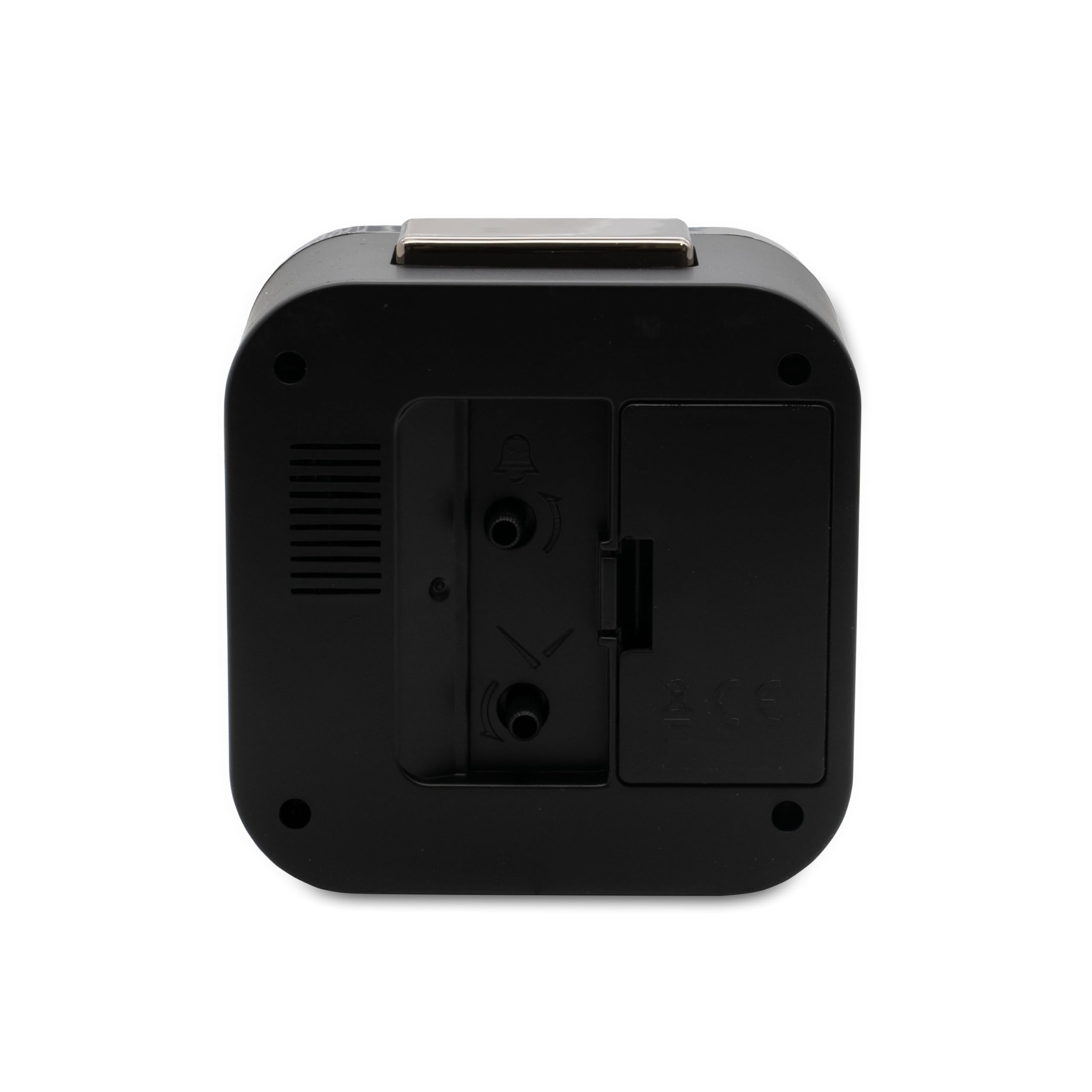 Acctim Otis Non-Ticking Sweep Bell Alarm Clock (Black/Gunmetal) - Image 4