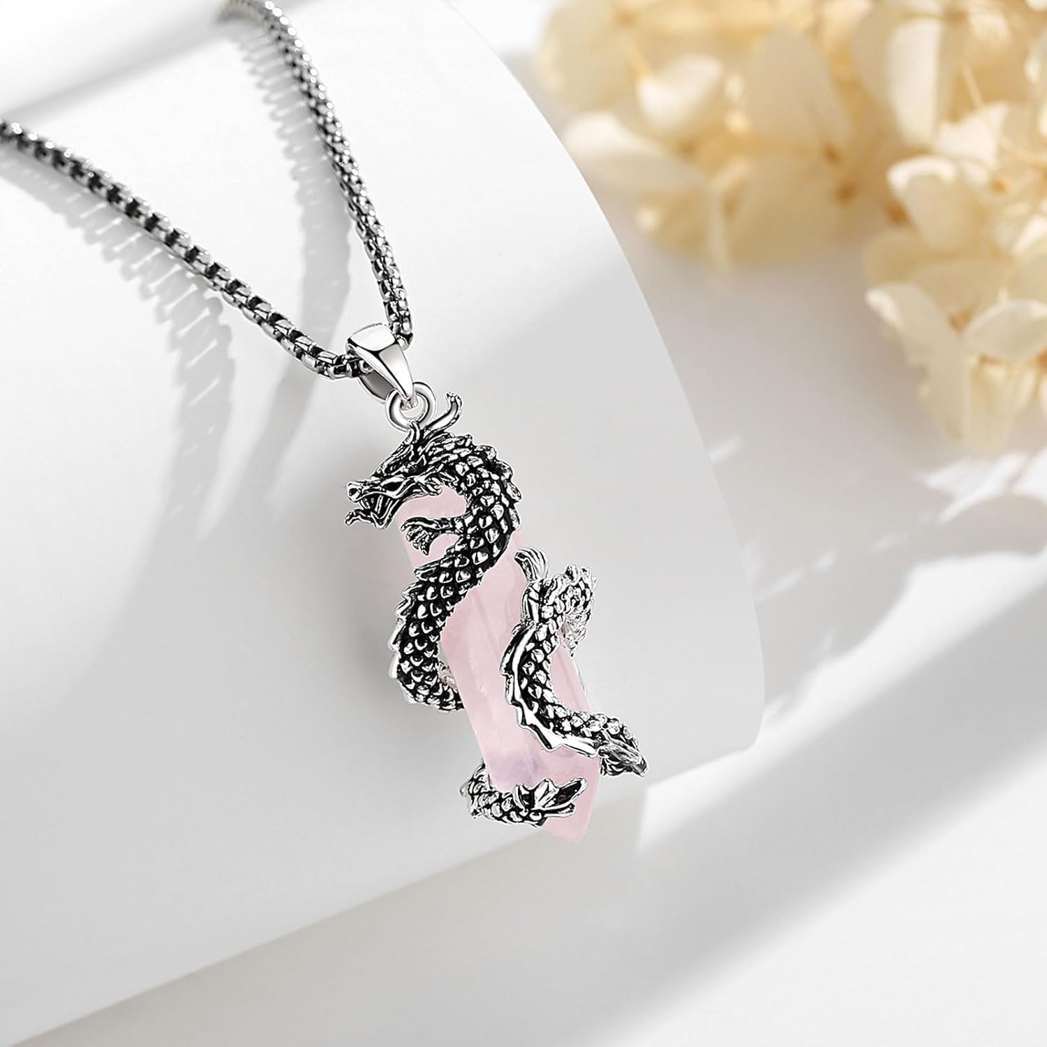 CELESTIA Crystal Dragon Necklace for Women and Men Amuleto de Proteccion Dragon Pendant Spiritual Gift Gemstone Amulet Jewelry - Image 2