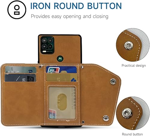 Miniatura 5 de Funda compatible con Moto G Stylus 5G 2021 con correa cruzada para el hombro y soporte de cuero para tarjetas de crédito, accesorios celulares,