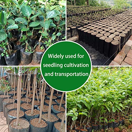 Belit Sacos de cultivo de berçário, 100 peças de vasos de mudas de plástico preto para sacos de seme