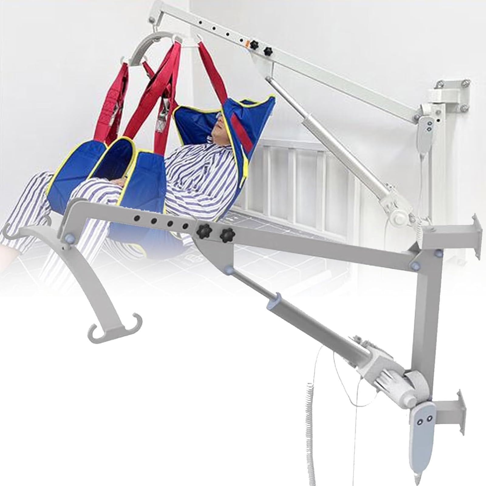 Mobility Grúa Para Personas Mayores Eléctrica, Grúa De Paciente Portátil Equipo Paciente La Banda De Transferencia, Eslinga De Elevación De Pacientes Para Transferencia Asistida (Wall-mounted, A)
