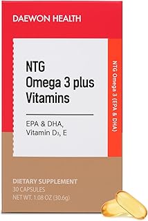 NTG Omega 3 Plus Vitamins – Vegan Algal Oil with Vitamin D3 & E, High Purity TG DHA EPA, Heart Brain Eye Bone Health Support, Solvent-Free Water Extraction (30 Softgels x 1020mg)