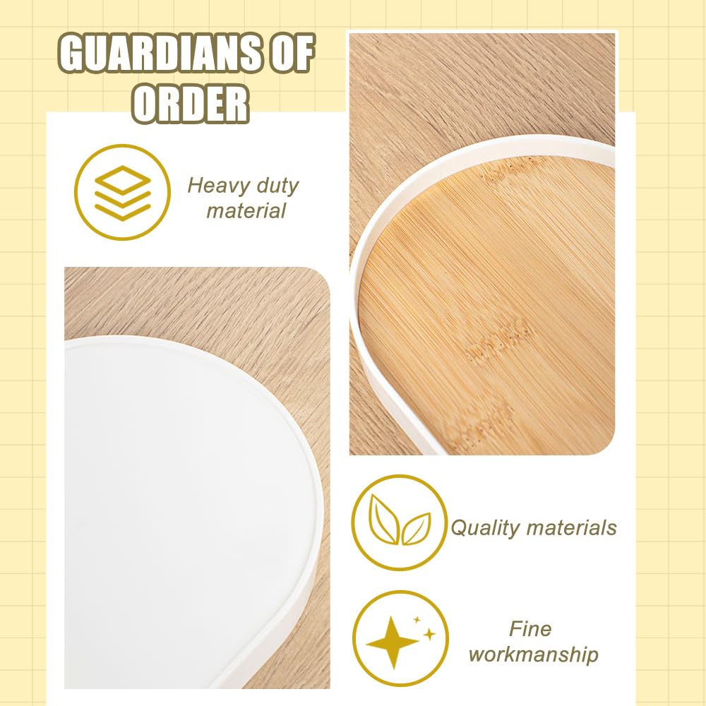 2 Piezas Bandeja Decorativa, 30 x 12 cm Bandeja de Baño de Madera Extra Grande, Bandeja de Ovalada para Velas, Postre, Café, Bañera, Cosméticos, Joyas, Perfumes (Blanco)