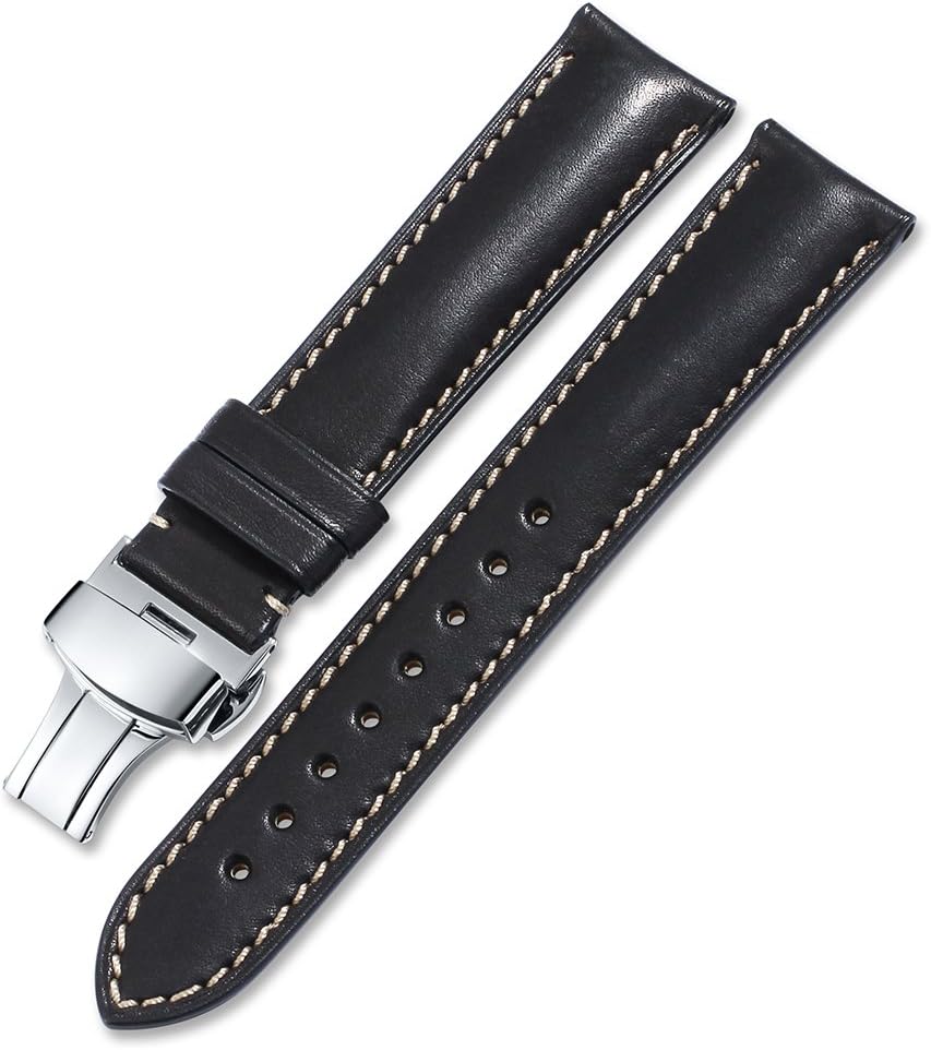 iStrap Calf Leather Watch Strap Quick Release Band Deployant Clasp Replacement 16 18 19 20 21 22 24mm