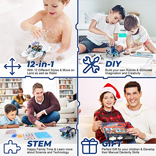 Tomons Stem Projects | 12-In-1 Solar Robot Toys, Education Science Experiment Kits For Kids Ages 8-12, 190 Pieces Building Set For Boys Girls #TOP5