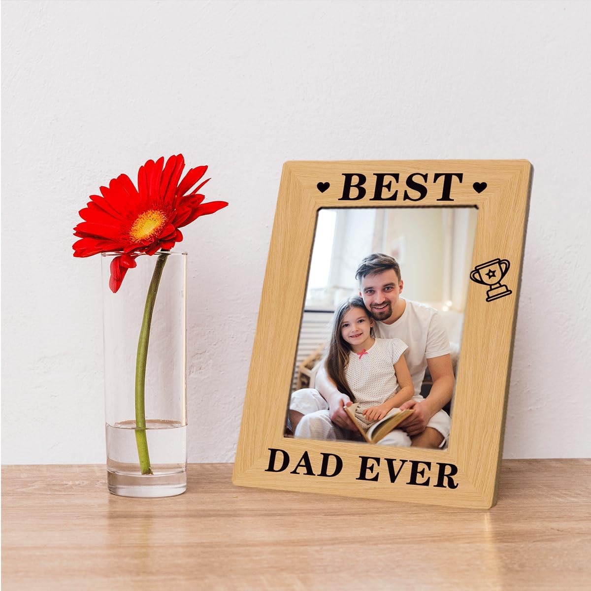 Dad Gift from Daughter Son, Best Dad Ever Gift, Dad Photo Frame Gift, Dad Birthday Gift Idea, Photo Gifts Wooden Picture Frame, Best Dad Ever Photo Frame, To Assemble 4 * 6 Inches Photo - Image 5