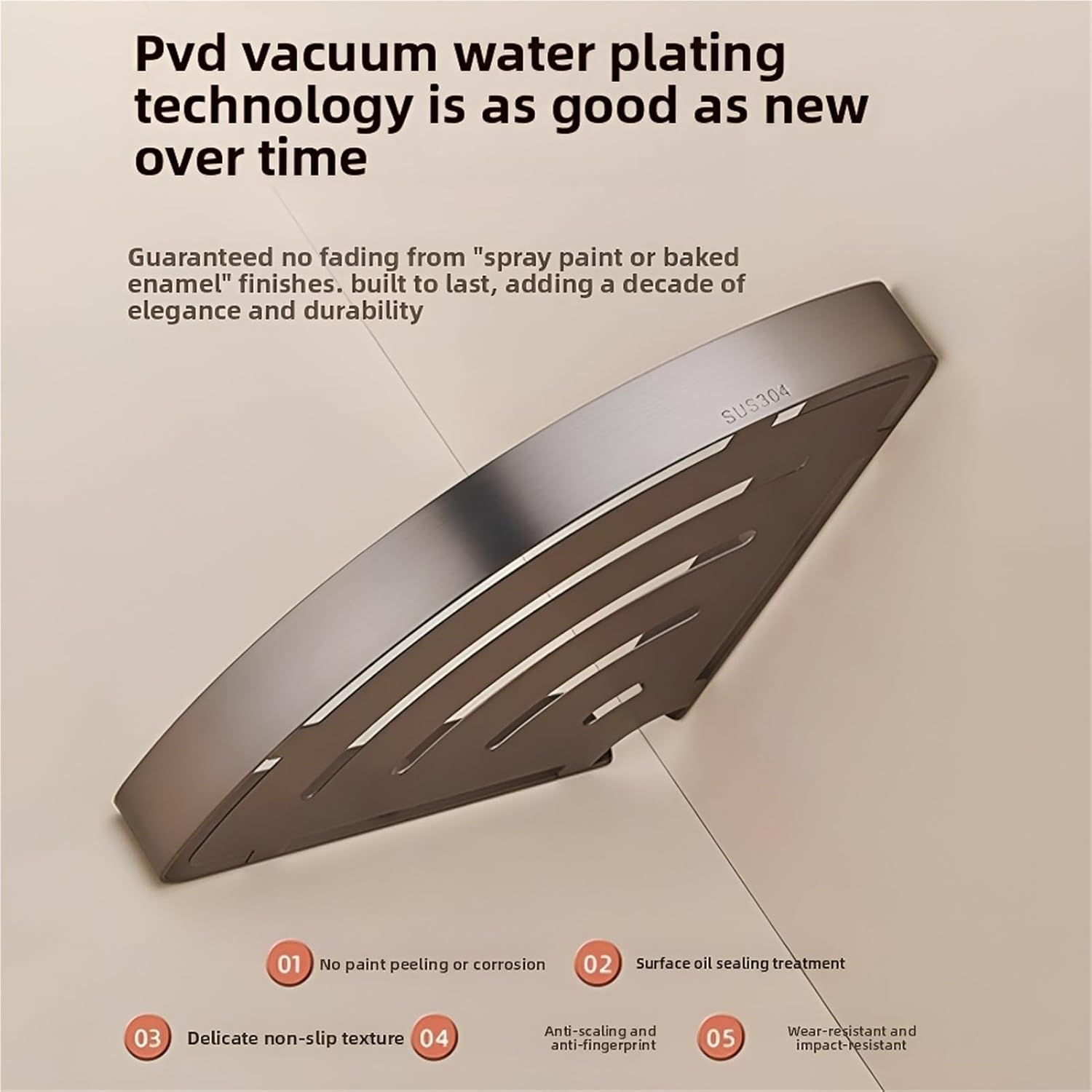 Bathroom Corner Shelf - 304 Stainless Steel, Drill-Mounted, Double-Tier Design, Compact Size, Shower Shelf(3rd Floor)