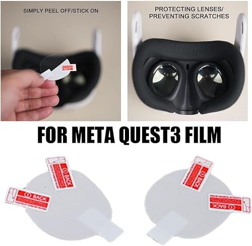 2Pcs Transparent Vr Lens Film for Quest 3,vr Lens Cover Protector,for Anti-Scratch Lens Cover,for Quest 3 Replacement Film,for PC Virtual Reality Headsets