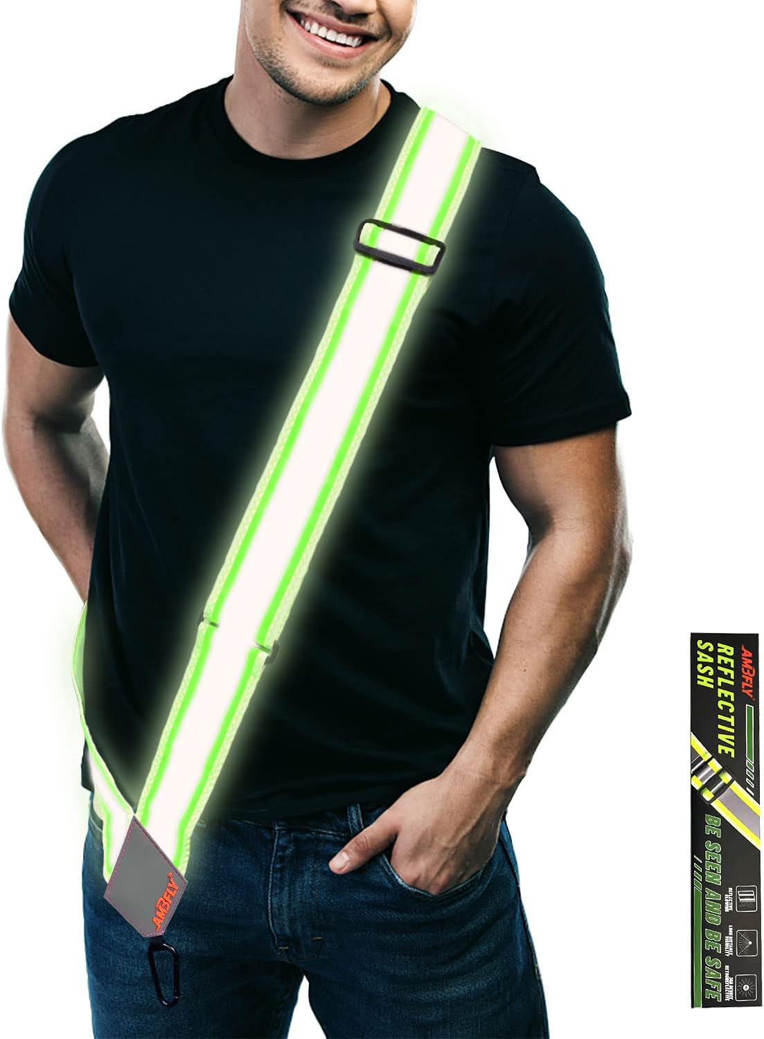 AMBFLY Permanent Warranty Reflective Gear Reflective Sash