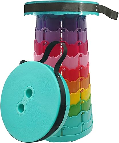 Taburete plegable telescópico para acampar, taburete plegable resistente al aire libre, asiento retráctil ultraligero para acampar