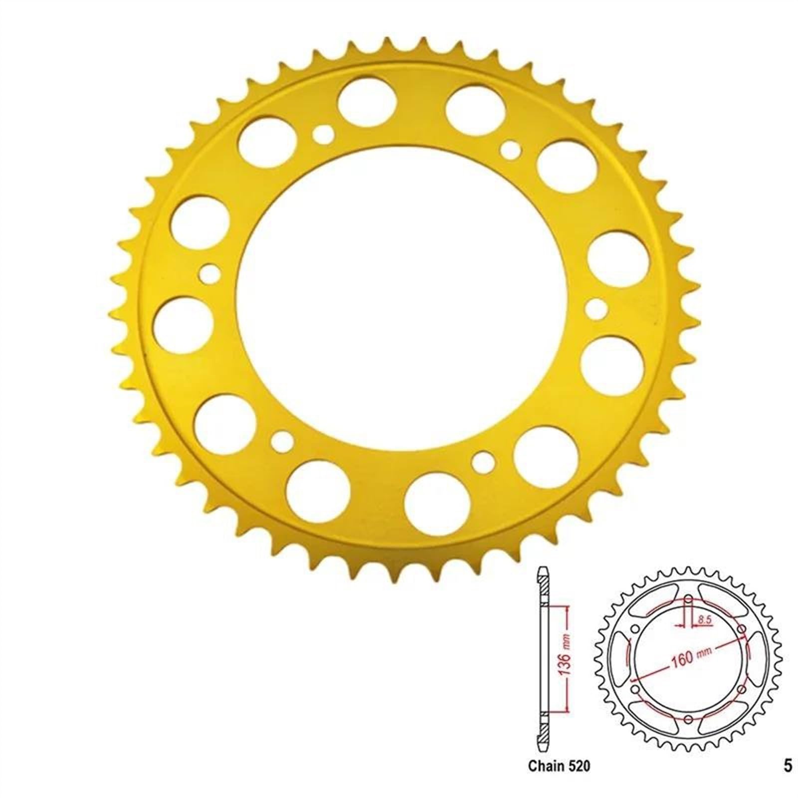 Pieza de piñón para BMW Road F650 GS 1999-2007 2006 2005 2004 G650 2011-2015 2014 2013 2012 para Sertao 2012-2013 520-47T Piñón Trasero De Motocicleta