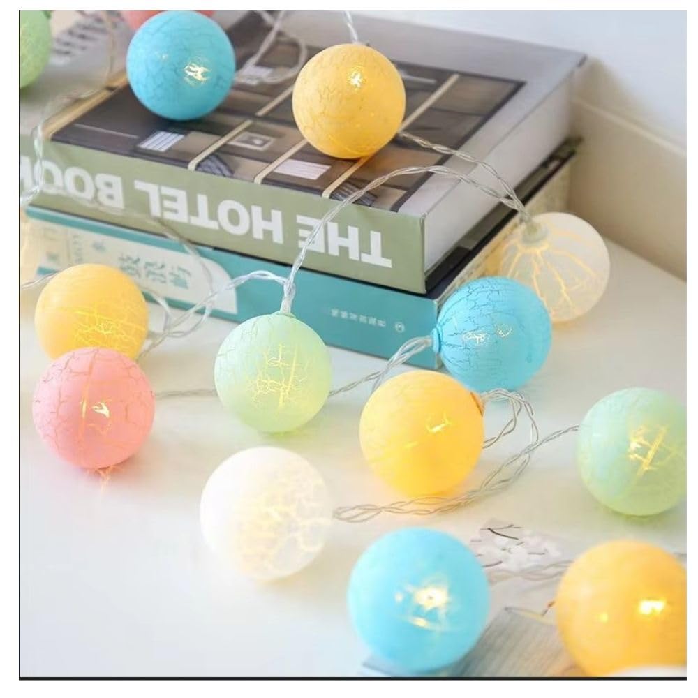 KHIZAR LED String Lights for Decoration, Fairy Curtain & Hanging Lights for Bedroom, Ramadan, Eid, Festival & Home Wall Decor (Crack Ball LED Light) 1