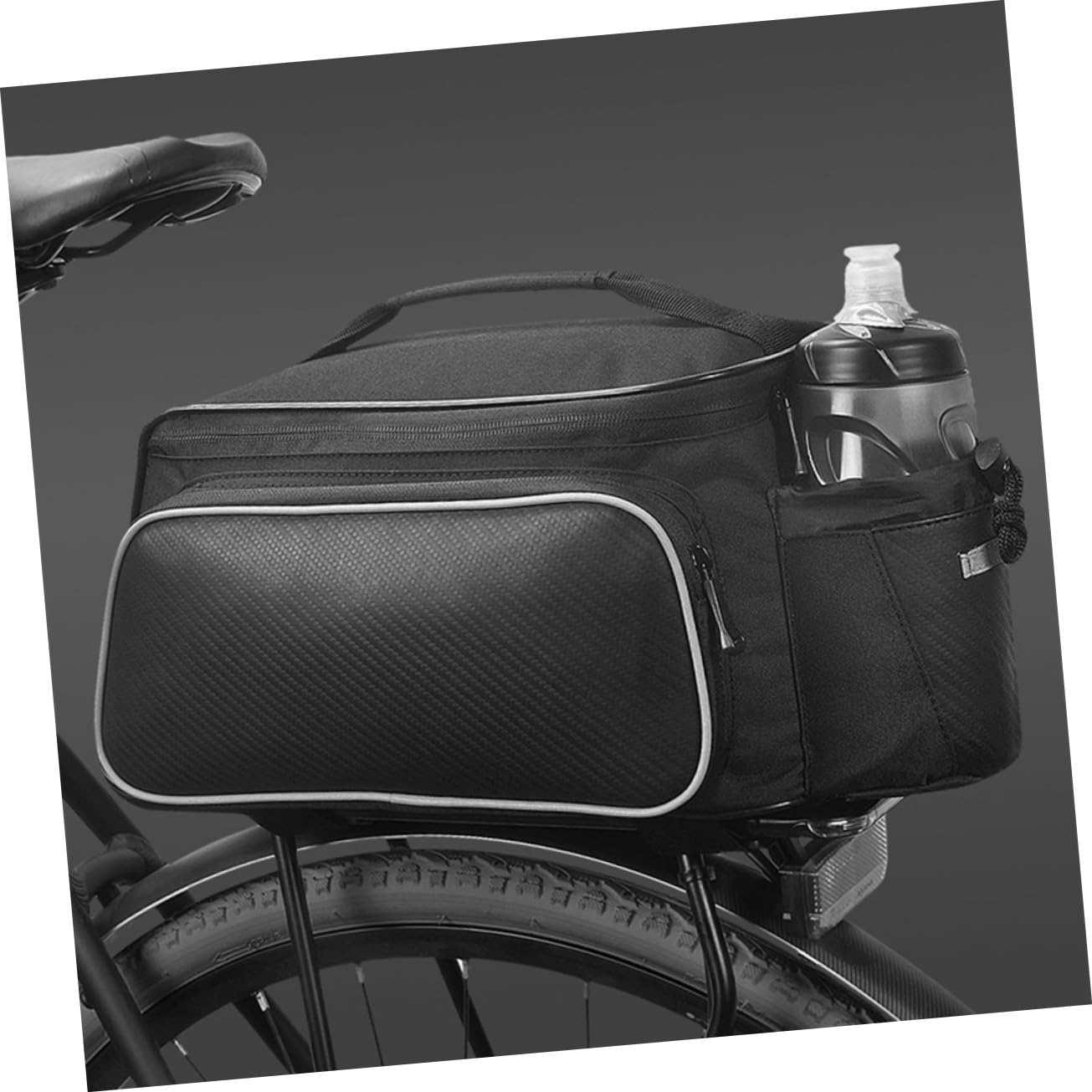 SUPVOX Borsa Portapacchi Bici per Ciclismo, Capienza Grande | Nylon Nero, Vano di Stoccaggio, per Bici e Bici da Ragazzo Ragazza, Uso Outdoor