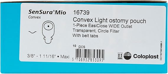 SenSura Mio Convex Ostomy Pouch Drainable 3/8 to 1-11/16 Stoma 1pc System 16739, 10 Ct