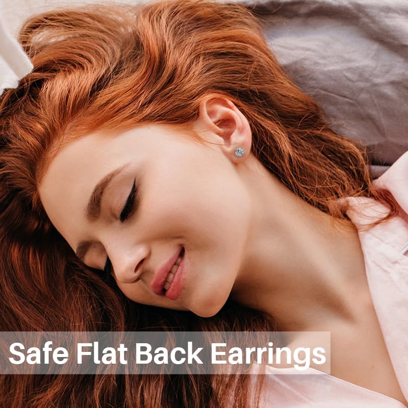 Miniatura 4 de Flat Back Stud Earrings Surgical Steel Hypoallergenic Stud Earrings for Women Girls Cartilage earring Tragus Jewelry 20G Helix Earrings-5 Pairs