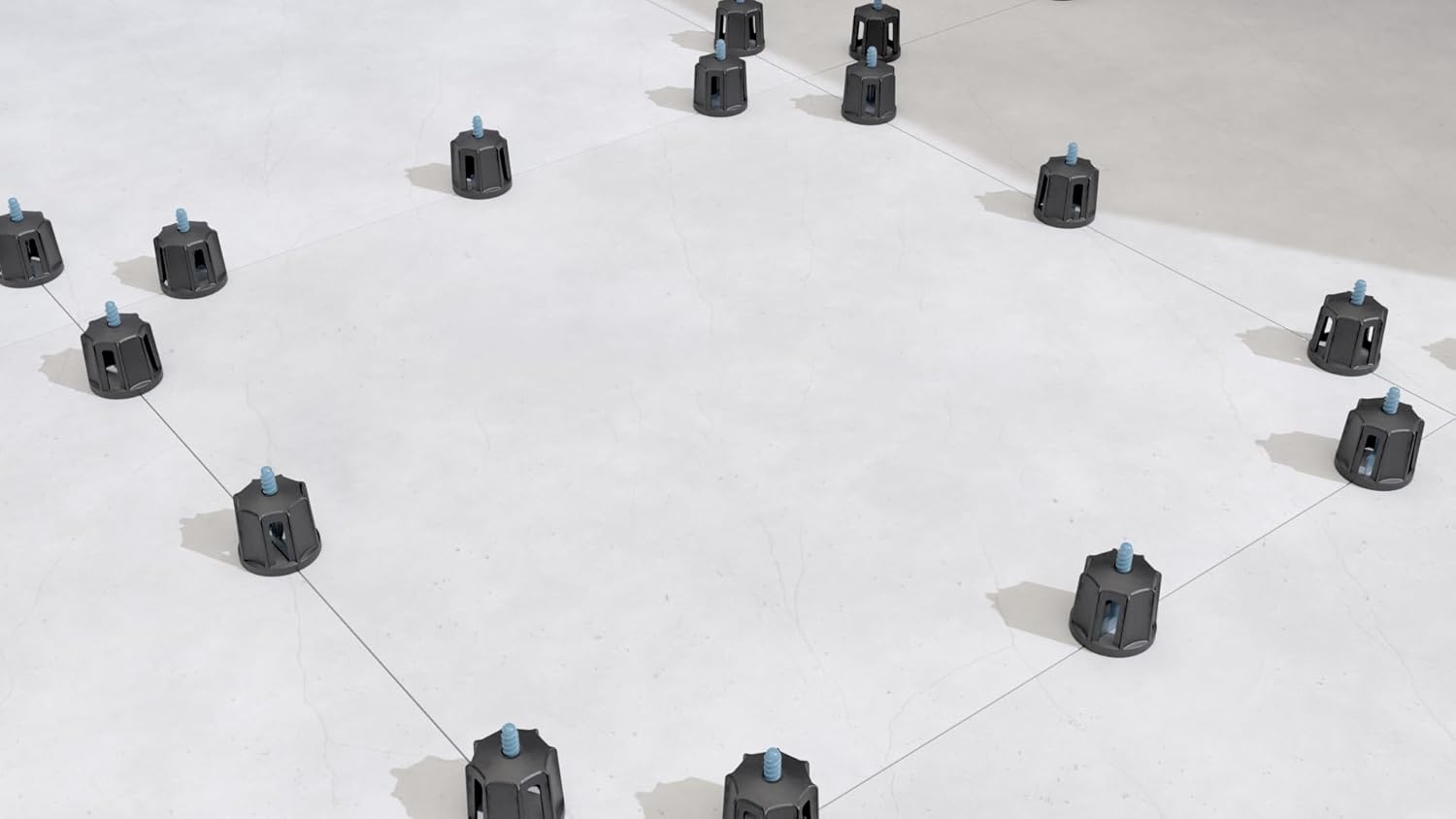 Peygran Tile Leveling System Caps for Baseplate, Automatic Threading With Reinforced Ribs (100 Pack)