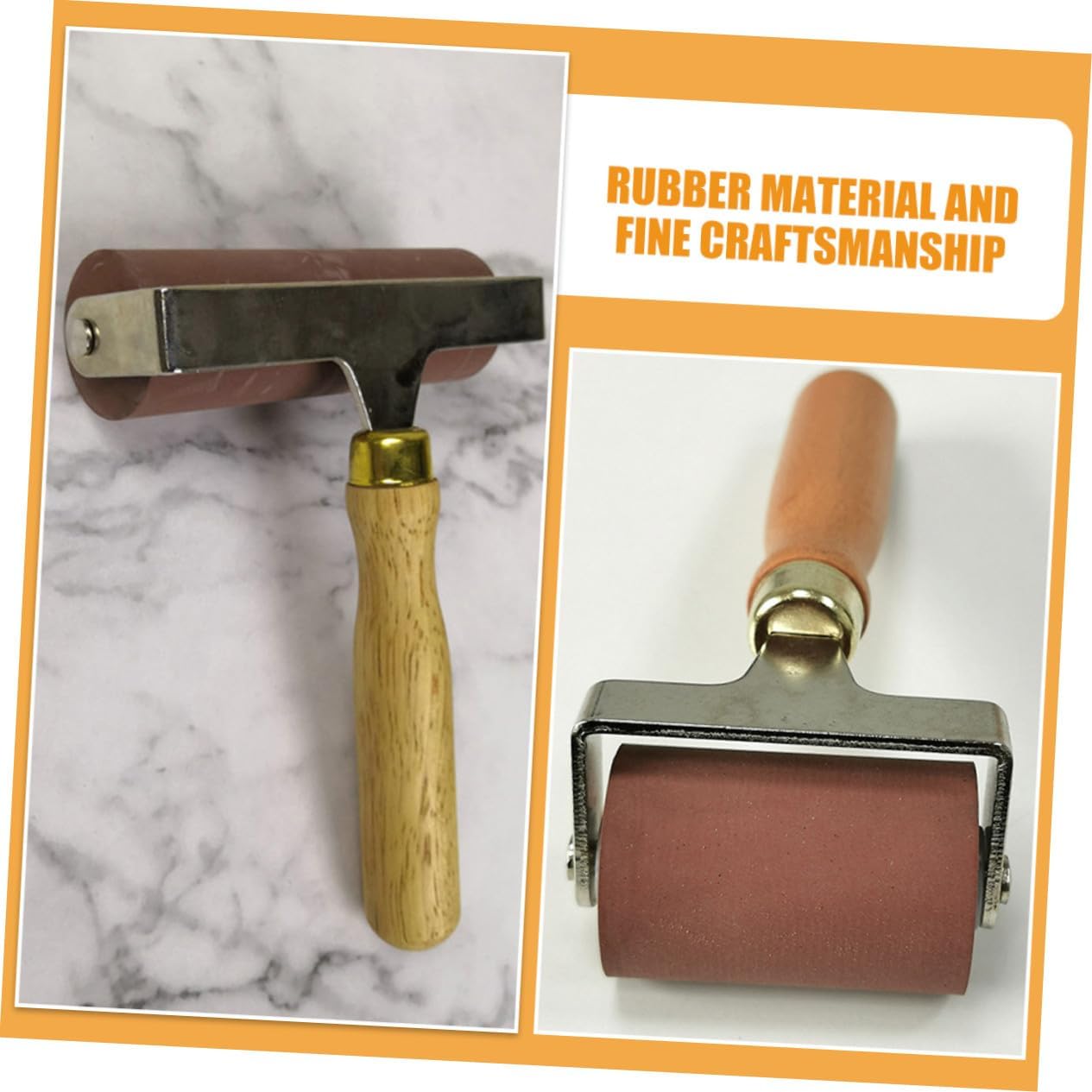 Beatifufu Ergonomic Handle Rubber Roller for Crafting Ink Application Printmaking Tool for Uniform Coloring and Easy Cleaning for Stamping Scrapbooking and Oil Painting