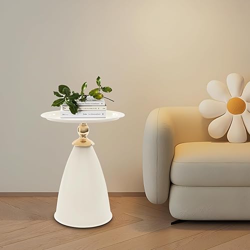 Miniatura 9 de Round Side Table, Small Drink Table for Small Spaces,Unique Accent Sofa Drink Table Metal Martini Tables for Recliner, Bedroom