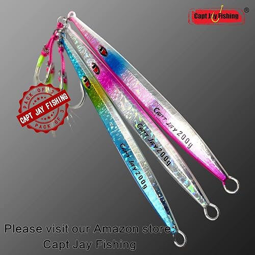 Miniatura 3 de Capt Jay Fishing Señuelos de agua salada, señuelos de lanzamiento de velocidad de jigging lento, señuelos artificiales de jigging vertical, señuelos