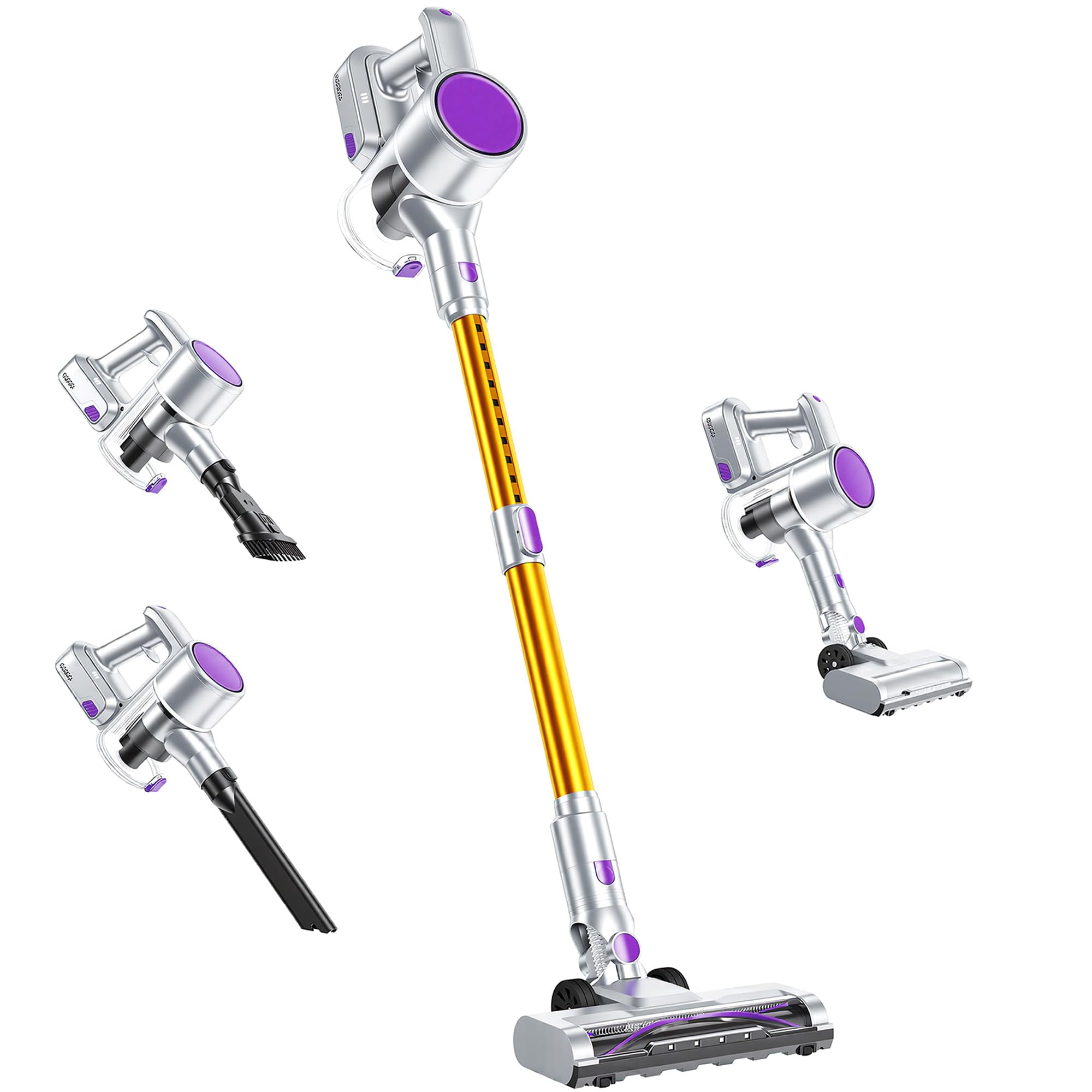 Photo 1 of OLIXIS Cordless Vacuum Cleaner with Flexible Steering & Extendable Pole,3 Brush Heads, Lightweight Wireless Rechargeable Upright Vacuum with LED Light & Wall Mount for Hardwood Floors & Carpet