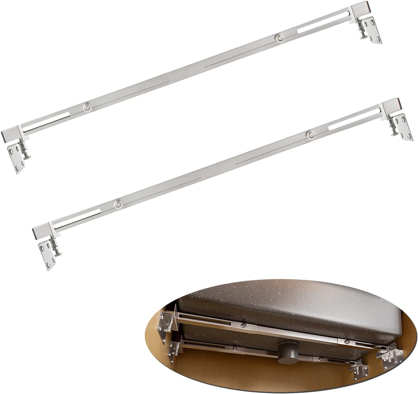 Sink Support Bracket, 304 Stainless Steel 20-31.5 In Length Adjustable Undermount Sink Support 880LBS Weight Capacity Installation Kit For Heavy Duty Undermount Sink Easy To Assemble, Space Saving 20-31.5In Length