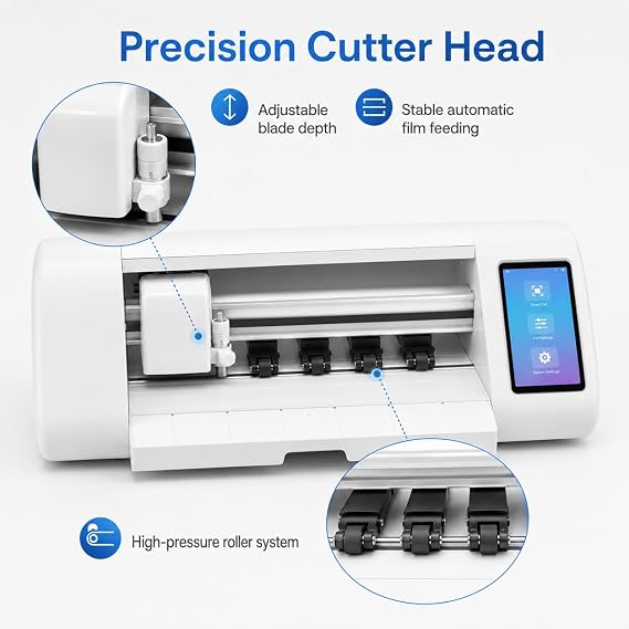 Automatic Hydrogel Screen Protector Cutter, Mobile Phone Film Cutting Machine for Tablets and Phones, Easy-to-Use ABS Tool