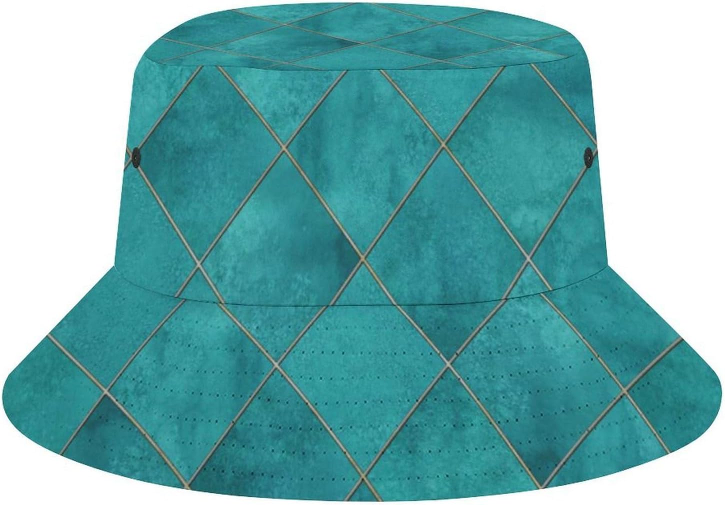 Watercolor Argyle Abstract Geometric PlaidBucket Hat for Women Men Novelty Sun Hats Fishermans Cap Outdoor Summer Travel Beach Caps