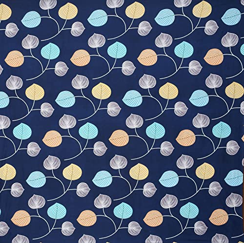 Image of HOMEKART (110 TC & 110 GSM 100% Cotton Feel Bedsheet for Single Bed with One King Size Pillow Covers Soft /Breathable Wrinkel Free -60x90 Inches - (Blue & Orang)