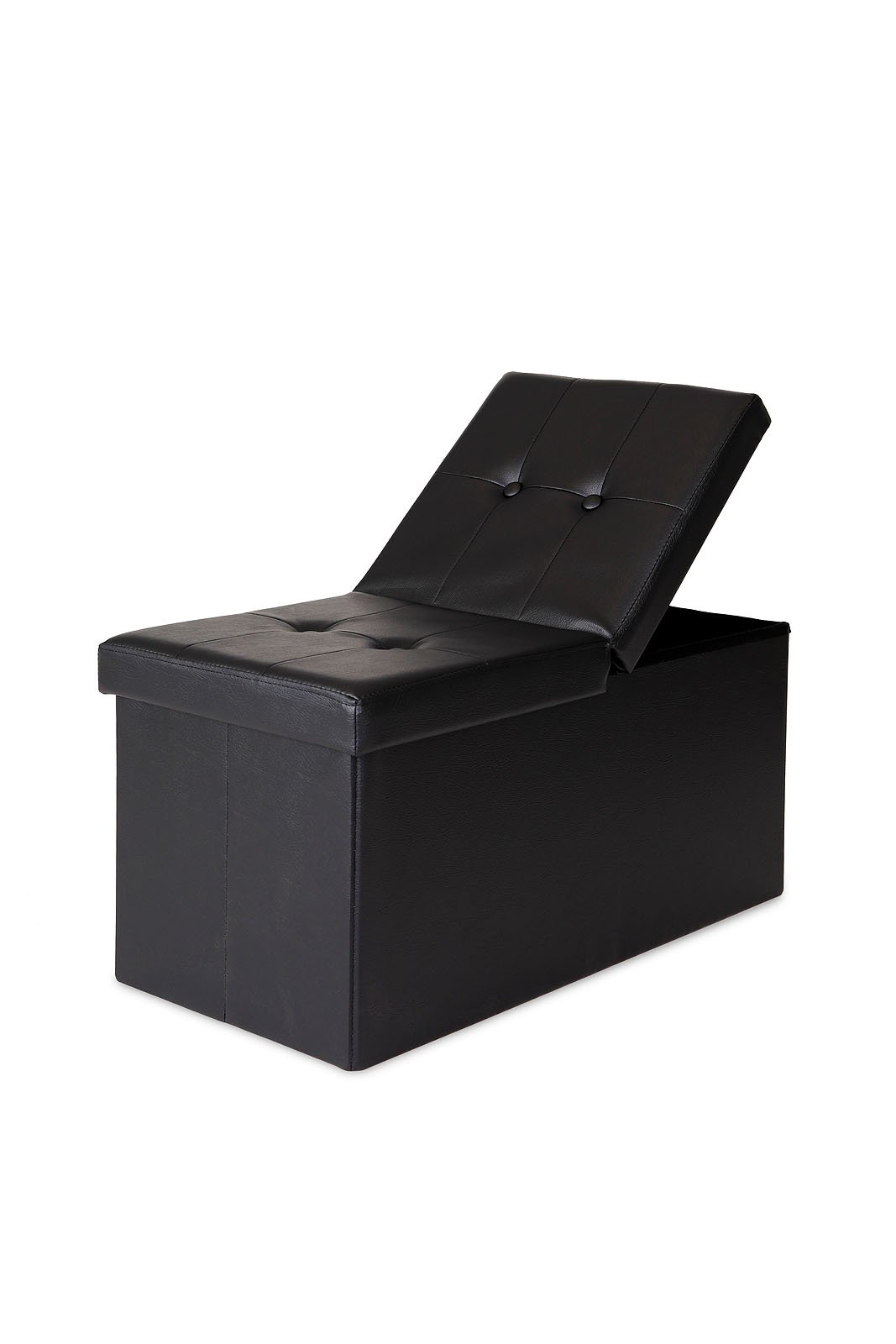 tavora Banco con Tapa 76x38x38 cm, de Piel Sintética Negro