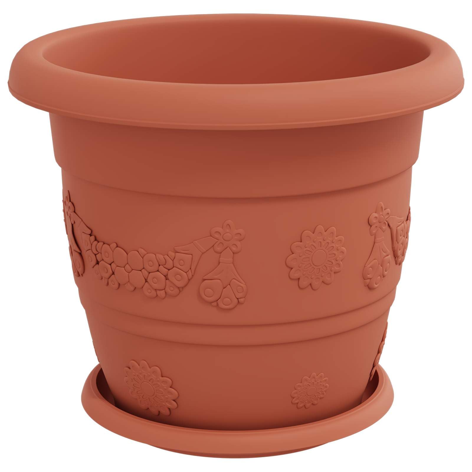 Doniczki 24 szt Czerwony ceglasty 30 x 25 cm Nowoczesne Plastikowe donice z Otworami Drenażowymi Lekkie Trwałe do Wnętrz Ogrodu Tarasu Balkonu