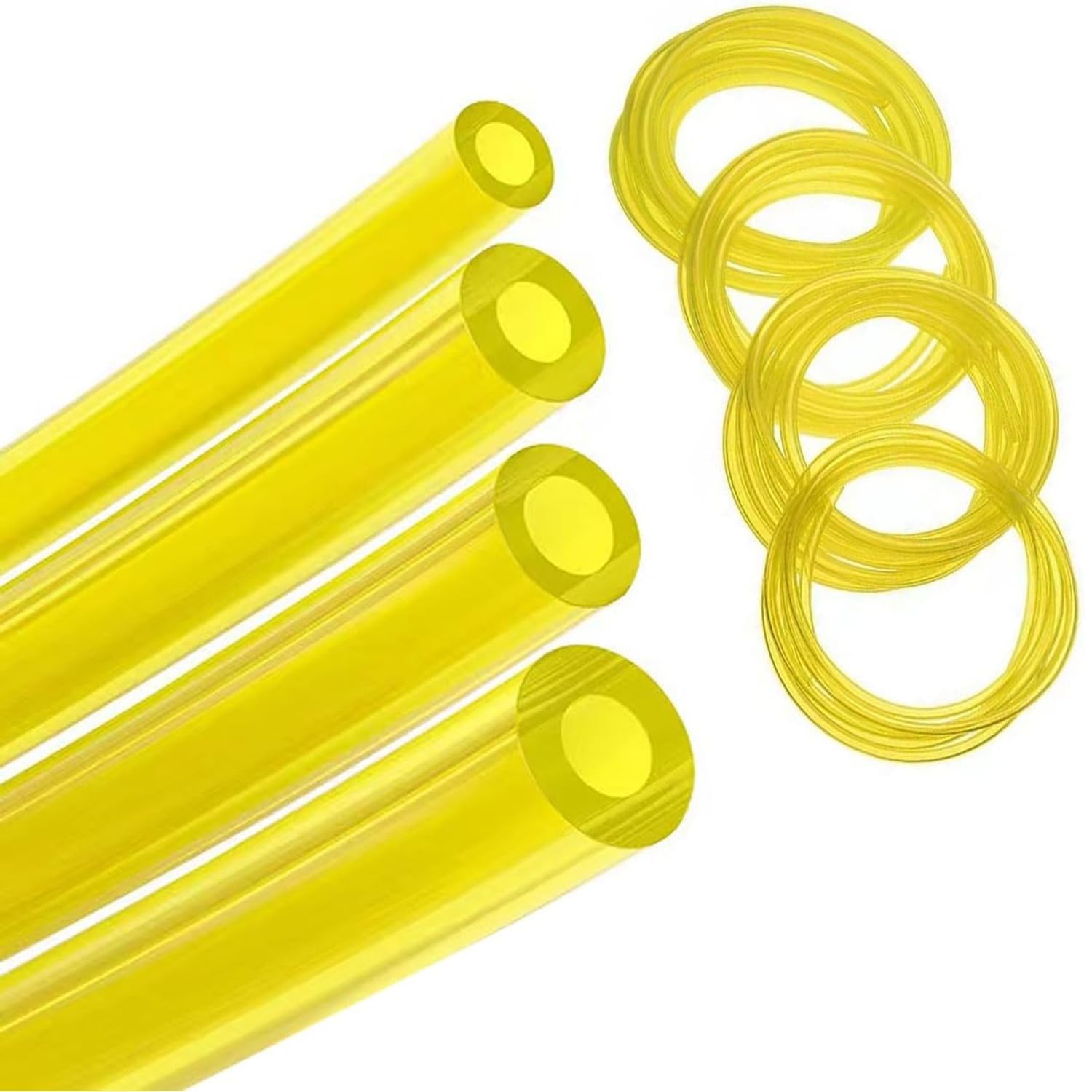 4 Sizes Strimmer Fuel Line,Universal Petrol Strimmer Fuel Pipe Line Hose,Replacement Engine Filter Tube Kit for Lawn Mowers Water Pumps Snow Blowers Small Engine,1m Yellow 2X3.5mm,2.5X5mm,3X5mm,3X6mm
