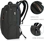 KROSER Sac à dos pour ordinateur portable grand pour 15.6-17.3 Inch Ordinateur portable avec USB Charger Port Water-Repuldent School Sac à dos Sac à jour occasionnel pour les affaires / Collège / Femmes / Hommes-Charcoal Noir