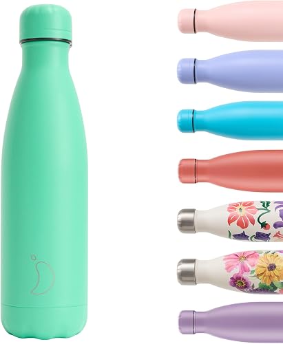 Chilly's Original Water Bottle - Vacuum Insulated Stainless Steel Water Bottle, Reusable Thermal Flask For Hot & Cold Drinks - Leak Proof, No Sweat - Apple, 500ml