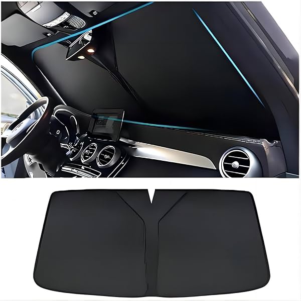 Protector Solar para Auto, para Kia Sonet 2023-2025, Parasol Plegable Reflectante para Parabrisas, Bloqueo UV para Parabrisas Delantero, Autopartes, Negro