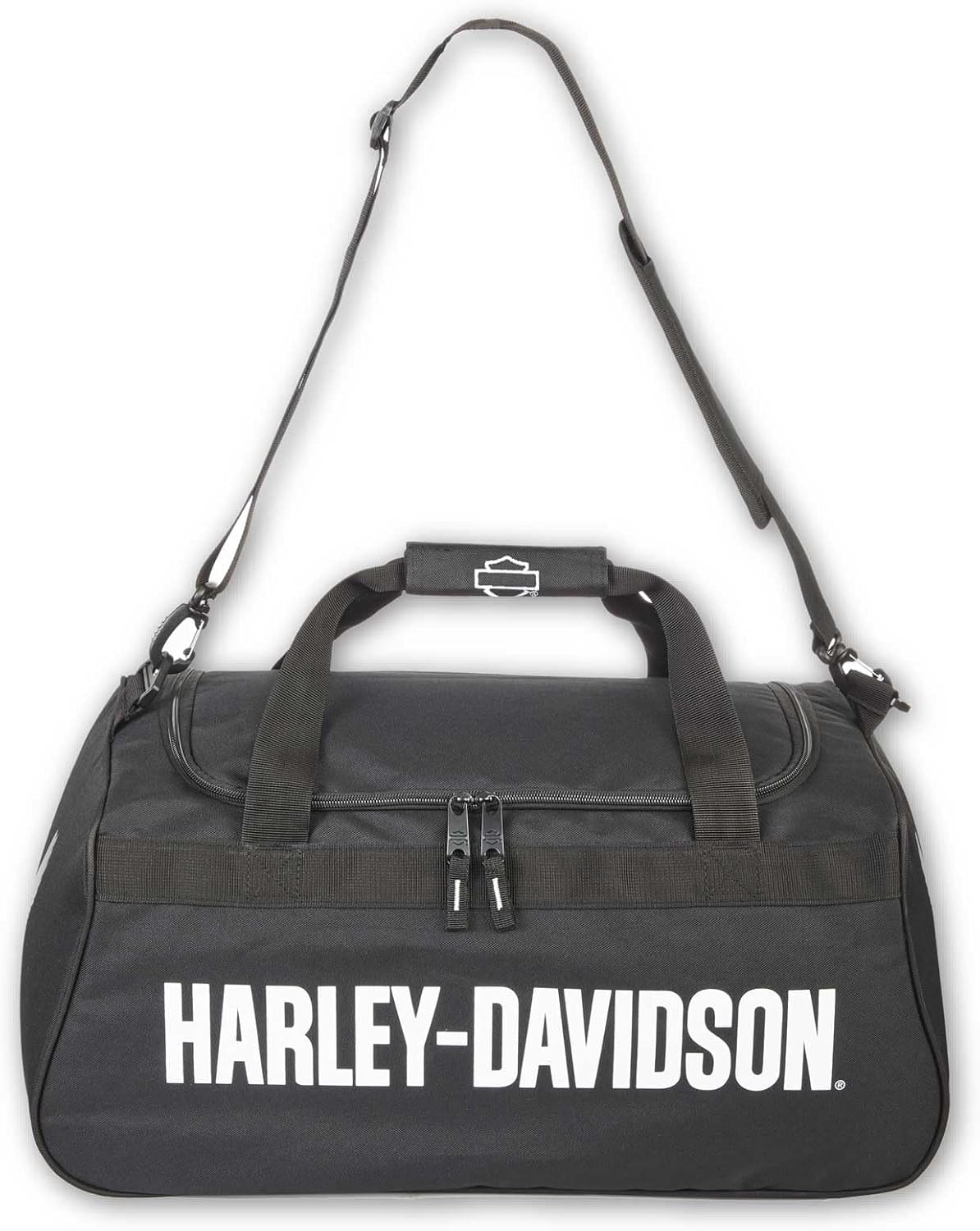 Harley-Davidson Eagle U-Shaped Zipper Rugged Graphic Duffel Bag – Black