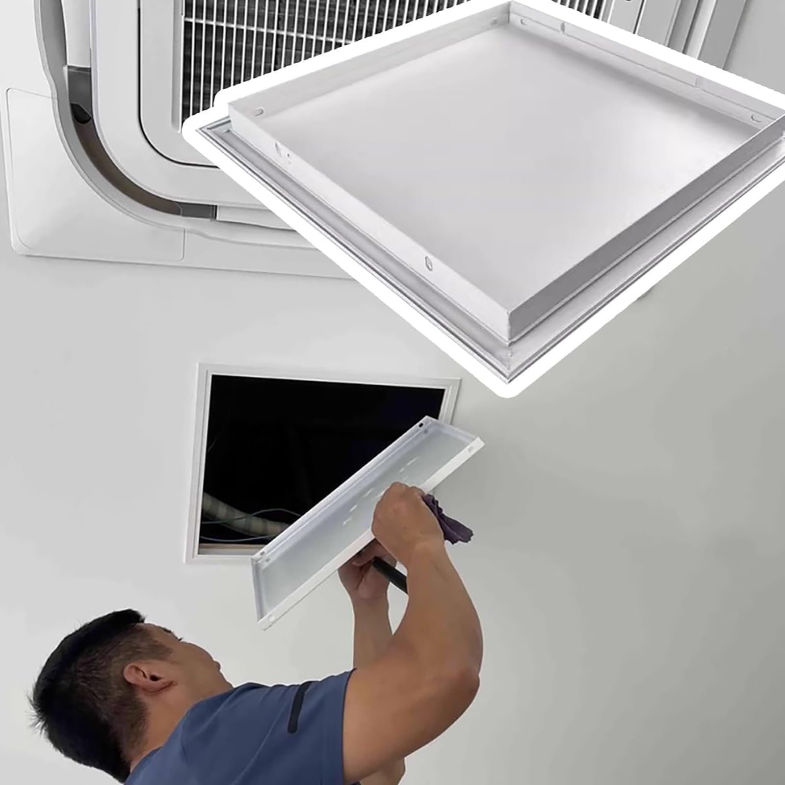 Porte utilitaire durable pour accès aux tuyaux de salle de bain moderne