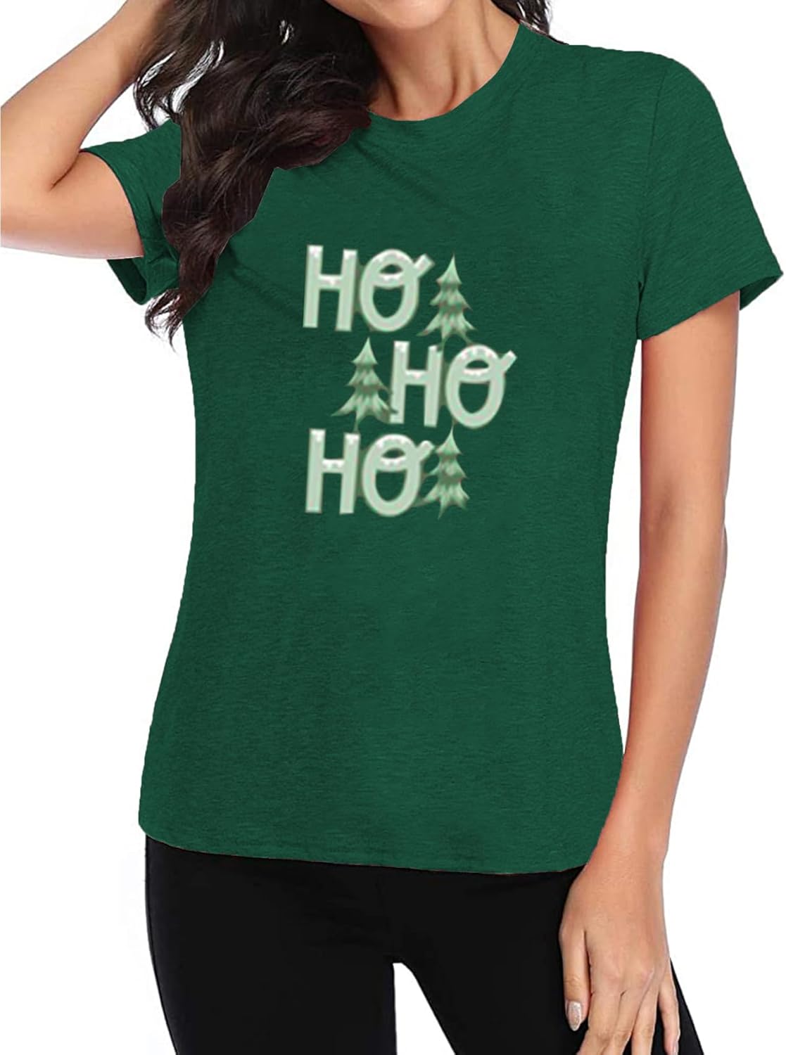 Christmas Shirts for Women Tis The Season Xmas Shirt Christmas Tree Graphics Tees Funny Holiday Family Party Tops - Image 3