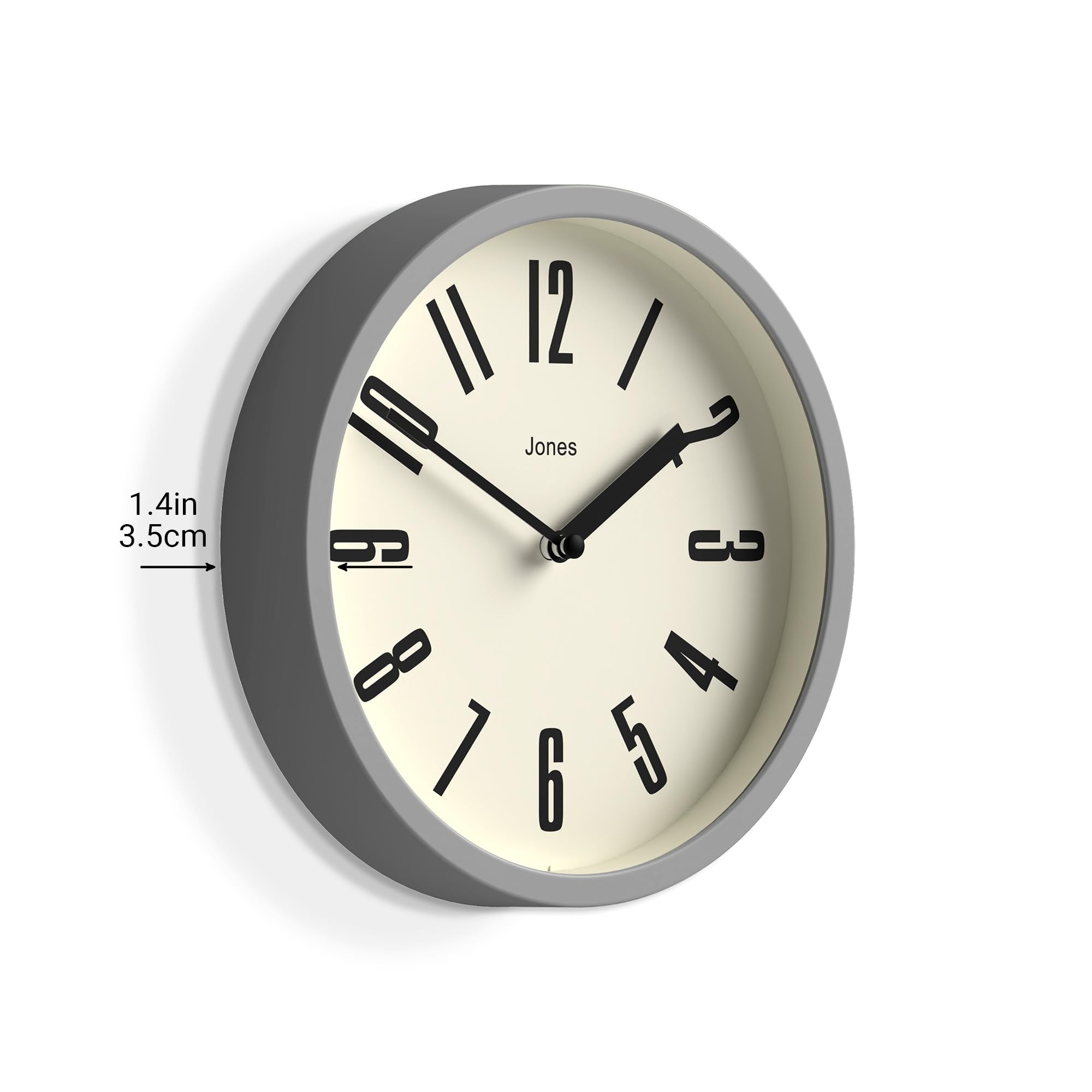 Jones Clocks® Hot Tub wall clock, Clockwork Grey, 20 x 20 x 3.5cm - Image 4